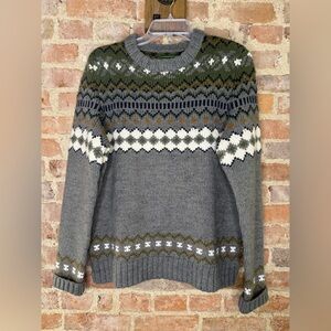 American Eagle Men's Medium Fair Isle Nordic Crewneck Sweater